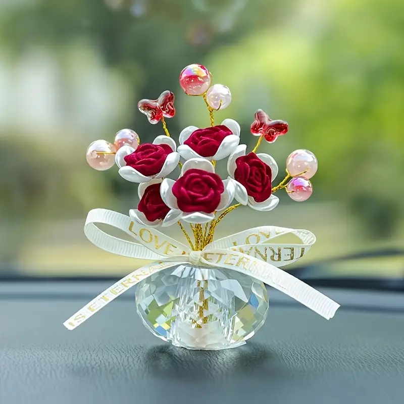 Lighting Mcqueen Bedroom Decor - 1 buah ornamen dasbor mawar kaca