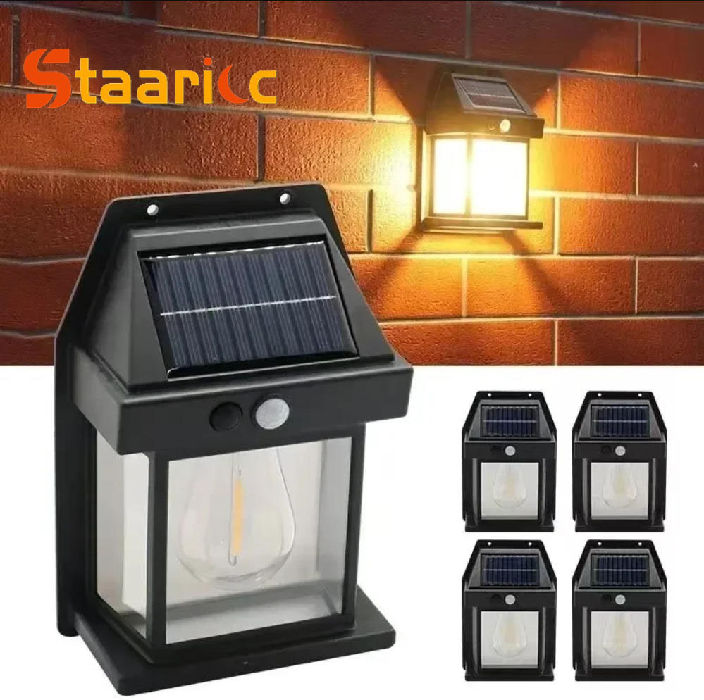 String Light Outdoor - Lampu Dinding Tenaga Surya Tungsten Luar