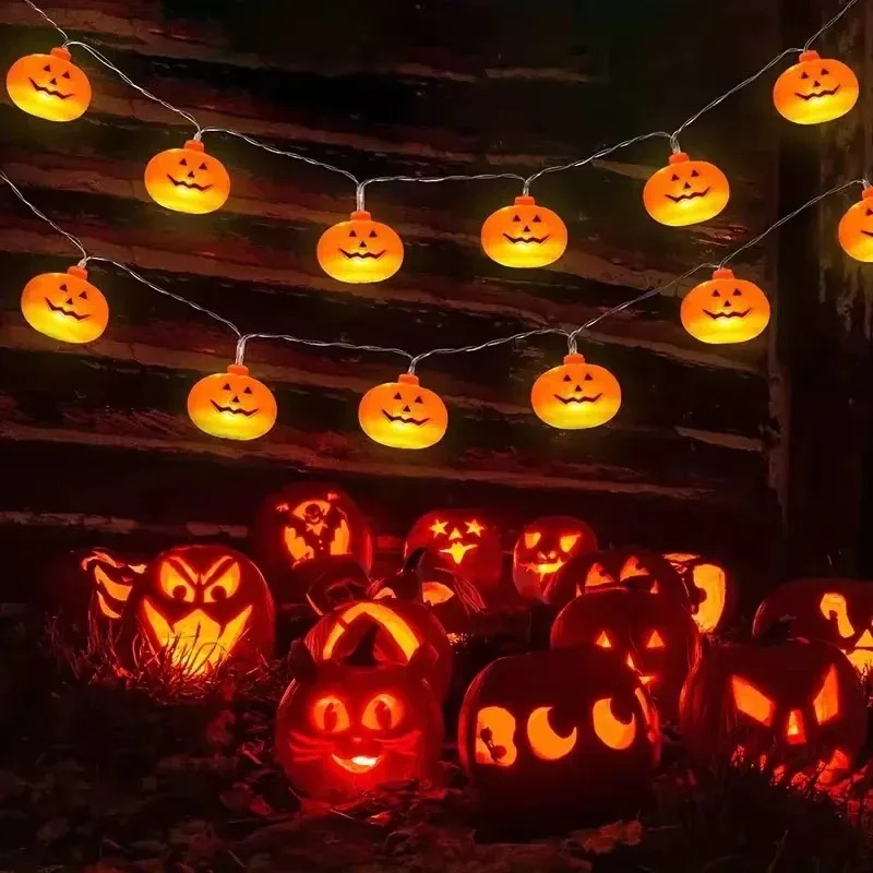 String Light Outdoor - Lampu Hias Labu Halloween 20LED Baterai