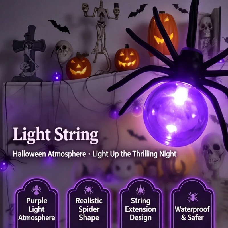 Lampu LED Bentuk Laba-laba Ber - String Light Outdoor ulasan dan harga