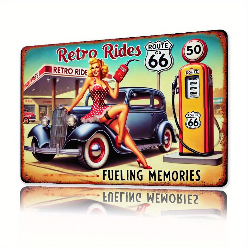 Vintage 66 Route Wall Art Meta - Lighting Mcqueen Bedroom Decor ulasan dan harga