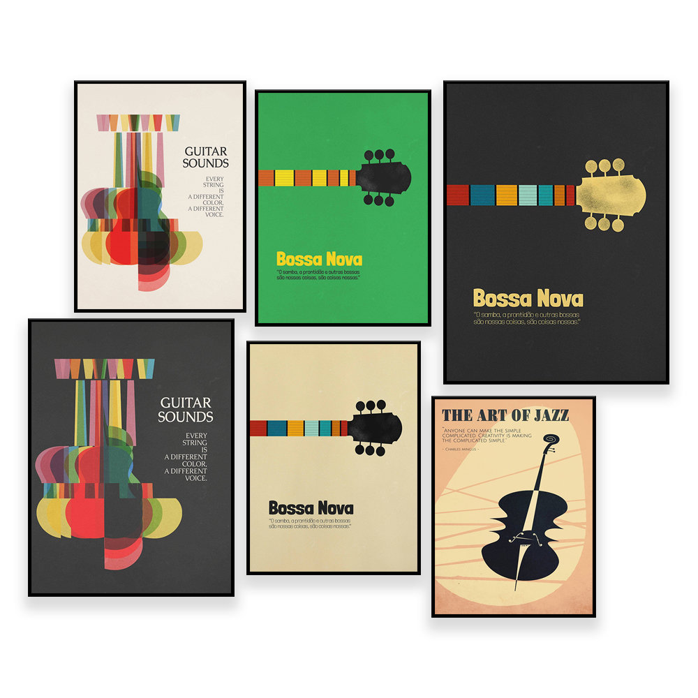Poster Bossa Nova, Cetak Jazz, - Nova Decor & Lighting Julestjerne ulasan dan harga